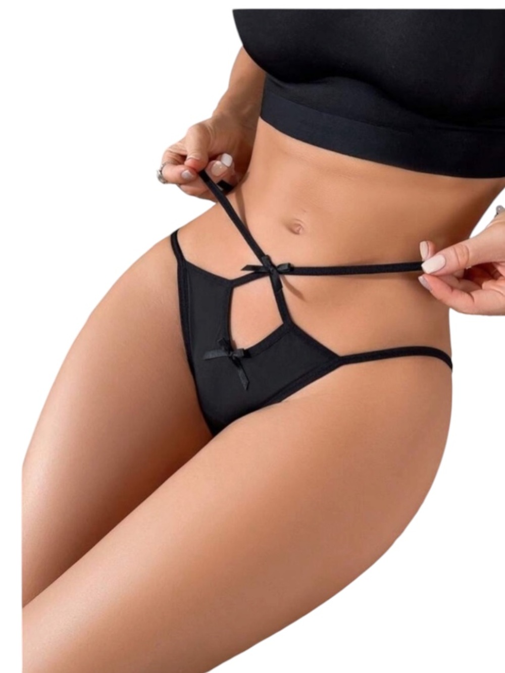 Women's Hollow Out Butterfly Bowknot Triangle Panties size S new without…